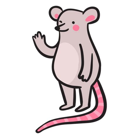 Cute Mouse Waving Standing Silhouette Transparent Png And Svg Vector
