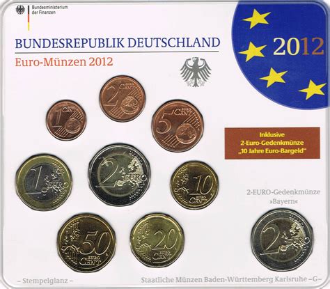 Germany Euro Coinset 2012 G Karlsruhe Mint Euro Coinstv The