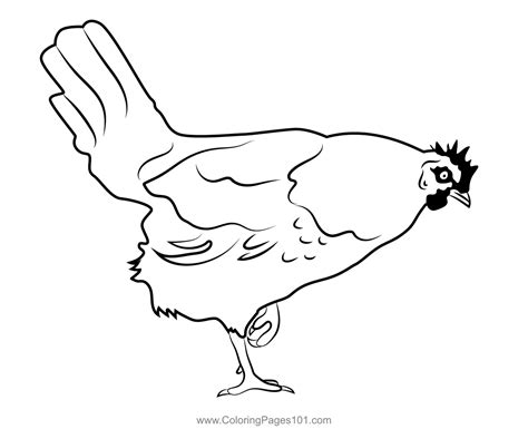 Hen Coloring Page For Kids Free Chickens Printable Coloring Pages