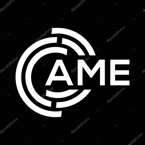 Diseño Del Logotipo De La Letra Ame Sobre Fondo Negro Ame Iniciales