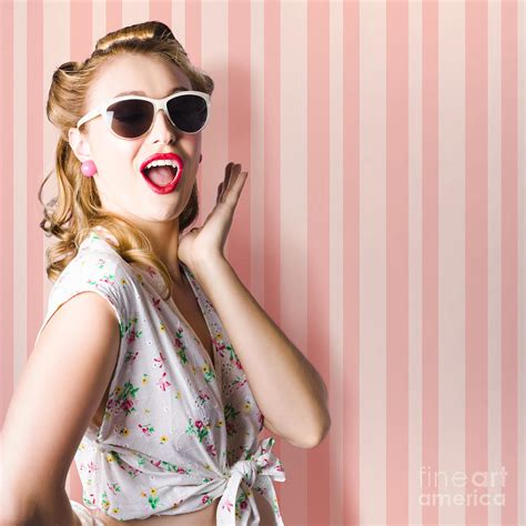 Surprised Girl In Retro Fashion Style Glamur Photograph By Jorgo