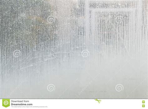 Close Up Dry Water Stains On The Glass Wall In Bathroom Stock Image