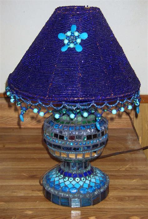 Mosaic Lamp And Beaded Lampshade The Bejeweled Lamp Has It Flickr