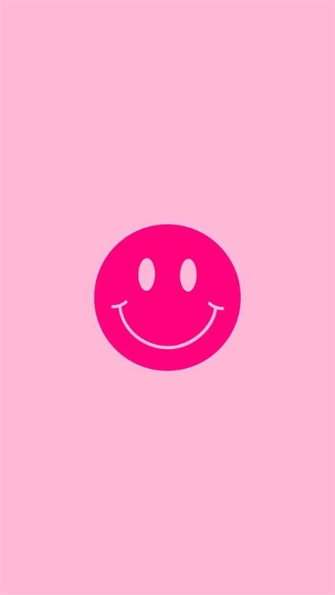 Download Minimalist Preppy Pink Smiley Face Wallpaper