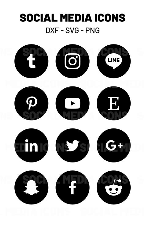 Social Media Icons Svg Dxf Png 12 Circle Social Media Etsy Hong Kong