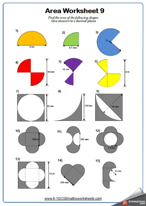 Area Of 2d Shapes Worksheets Practice Questions And Answers Cazoomy