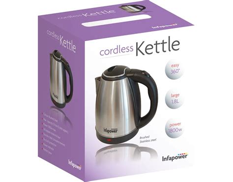 Infapower X503 18l 360 Degree Cordless Kettle 1800w Brushed