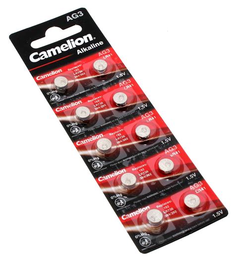 10x Camelion Ag3 Lr41 Alkaline Knopfzelle Batterie 192 Lr736 Sr41w