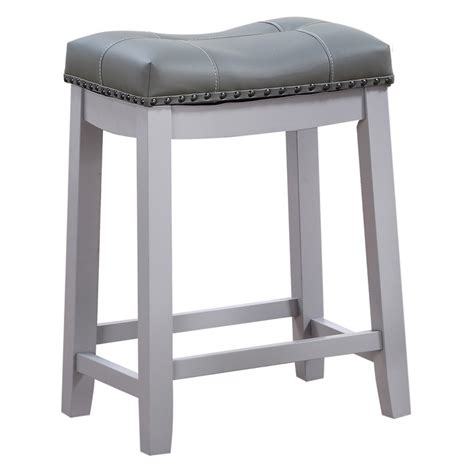 Angel Line Cambridge 24 In Padded Saddle Counter Stool With Nailhead