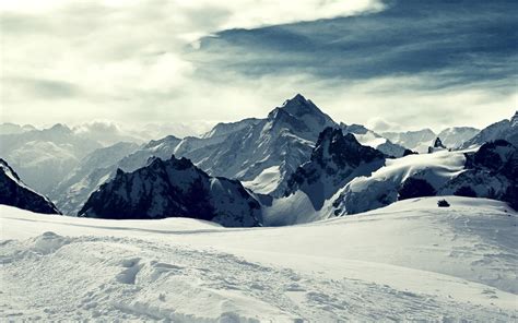 1366x768 Resolution Mountain Filled With Snow During Winter Hd