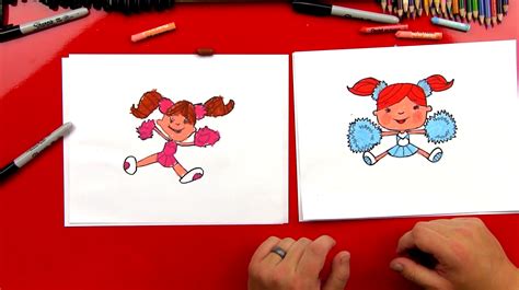 How To Draw A Cartoon Cheerleader Art For Kids Hub