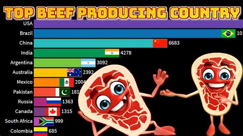 Top 10 Beef Producing Countries Beef Meat Production By Country Youtube