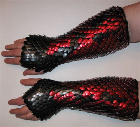 Scale Maille Knitted Dragonhide Gauntlets Wow Dragon Armor Scale