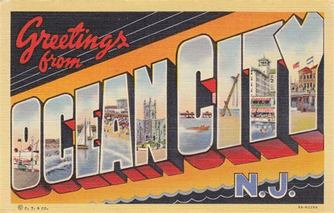 Pin By Dave Brown On Greetings From Ocean City Nj City Postcard