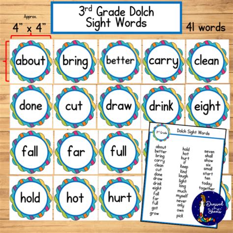 3rd Grade Dolch Sight Words Word Wall Made By Teachers
