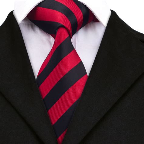 Buy Classic Striped Mens Ties For Men Fashion Red Silk