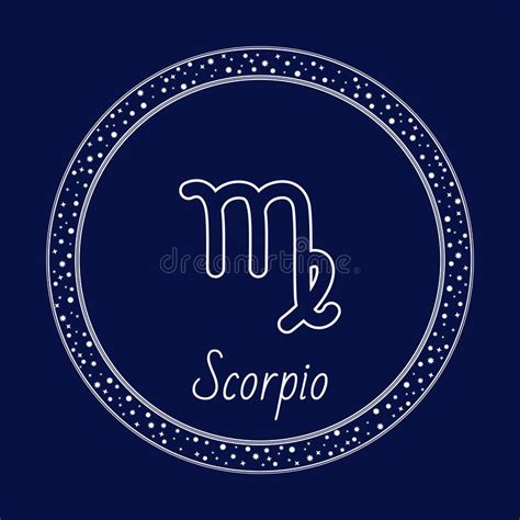 Scorpio Astrology Sign Zodiac Symbol In Circle Stock Vector