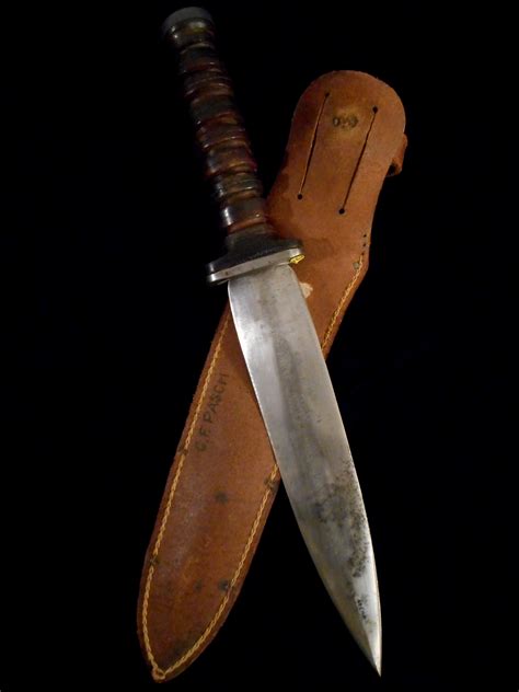 Large Us Ww2 L Baker Custom Fighting Knife Combat Dagger Collection