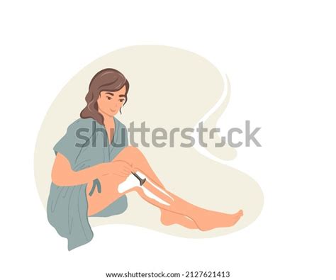 Woman Shaving Her Legs Stock Vectors Images Vector Art Shutterstock