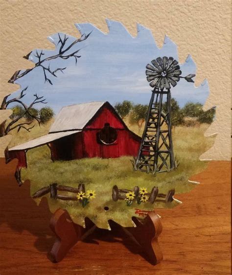Old Red Barn And Windmill Country Barn And Windmill Painting Crafts