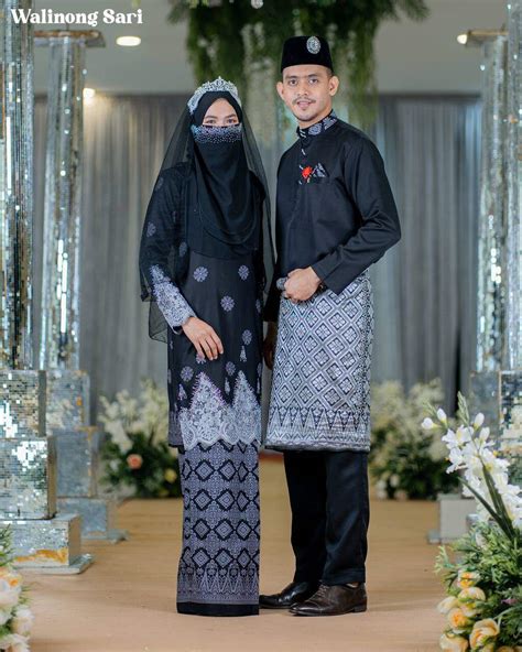 Baju Songket Pengantin Hitam 90 Songket Ideas Malay Wedding Dress Malay Wedding Songket Dress
