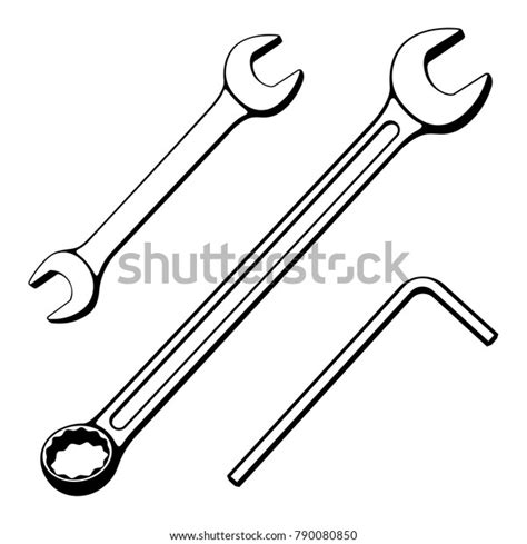Wrenches Set Different Types Wrench Stock Vector Royalty Free 790080850