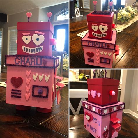 Robot Valentine Box In 2023 Valentine Box Paper Mache Boxes Valentine