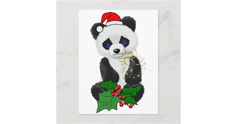 Christmas Panda Holiday Postcard