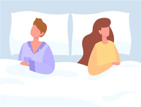 Couple Sleeping Bed Nighttime Illustrations Royalty Free Vector