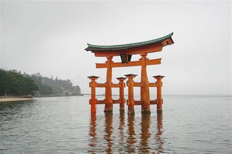 Floating Great Torii Gate Itsukushima Hiroshima Stock Image Image