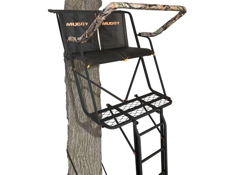 Muddy Outdoors The Sky Rise 20 Double Ladder Treestand Steel Black