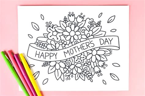 Mother's Day Coloring Page - Hey, Let's Make Stuff