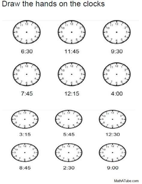 Free Telling Time Worksheets Missing Hands Time Clock Time