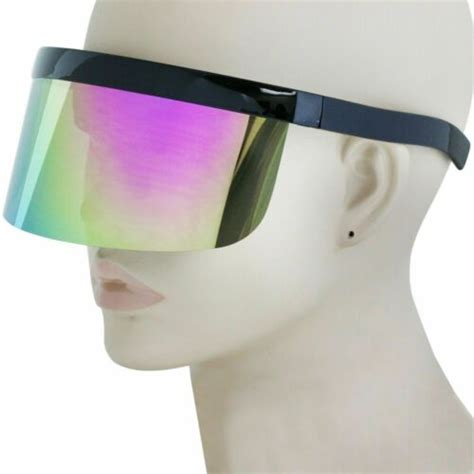 oversize face shield visor sunglasses big lens glasses eye shield flat top lens ebay