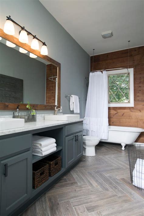 The paint's going to stick. Rustic Bathroom With Wood Grain and Gray Tones | HGTV