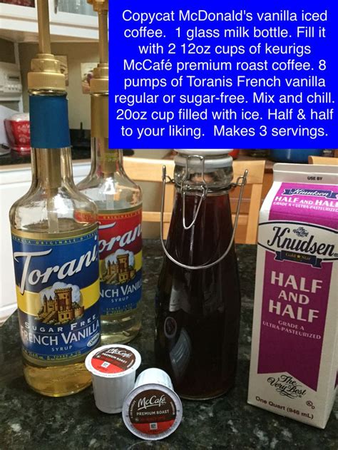 There are 20 calories in 1 container (0.4 oz) of mcdonald's coffee creamer.: Copycat McDonald's vanilla iced coffee. 1 glass milk ...