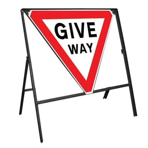 Give Way Stanchion Sign Complete Cestrian Signs