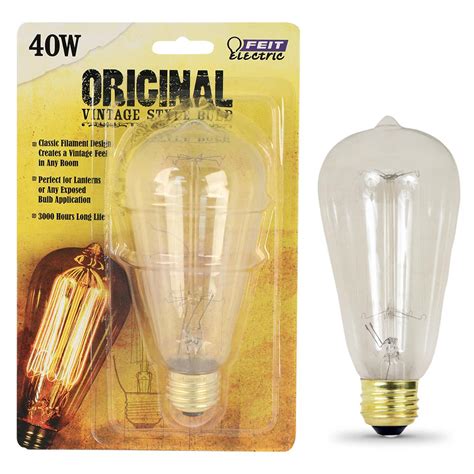 Feit Electric 40w Equivalent St19 Dimmable Incandescent Amber Glass