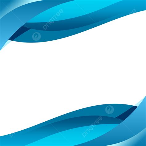 Blue Wavy Shape Curved Keren Business Wave Border Frame Banner On