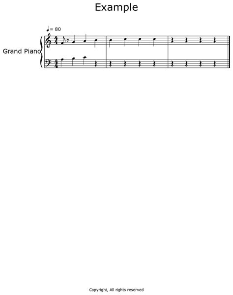 Example Sheet Music For Piano