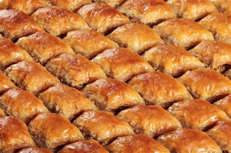 Premium Photo Traditional Turkish Dessert Baklava With Walnuts And