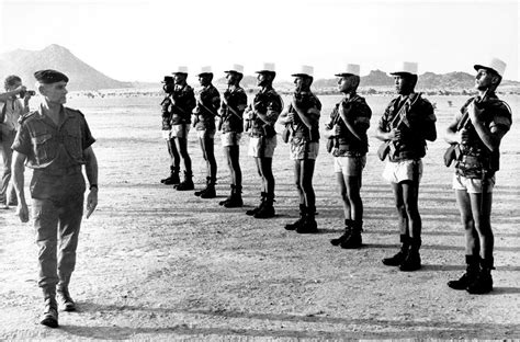 The Line Up Of The French Foreign Legion On Maneurvers In Chad Africa