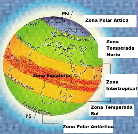 Esquema Mapas Das Zonas Climaticas Ilustracao Vetoria