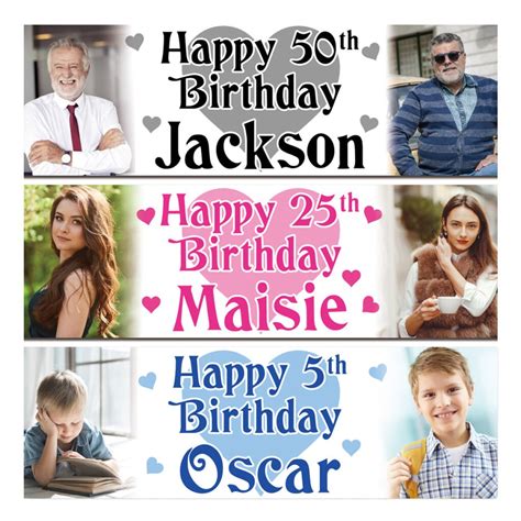 Personalised Birthday Banners Photos Pcs From Free Post