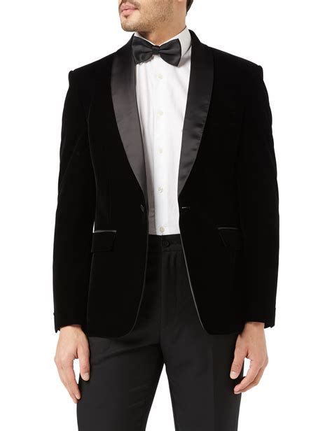 Pre Owned Xposed Mens Velvet Tuxedo Suit Jacket Black Shawl Lapel