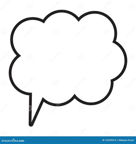 Thinking Cloud Dialog Box Line Icon Chat Cartoon Bubbles Blank Empty