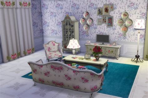 Sims Creativ Shabby Chic Livingroom By Hellen • Sims 4 Downloads