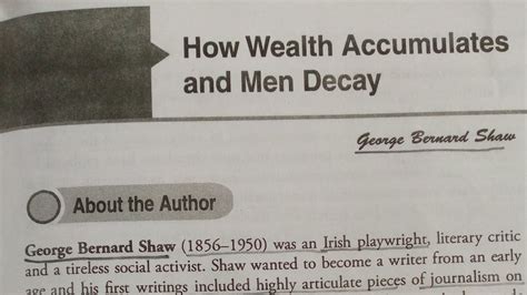 How Wealth Accumulates And Men Decay By George Bernard Shaw Solved