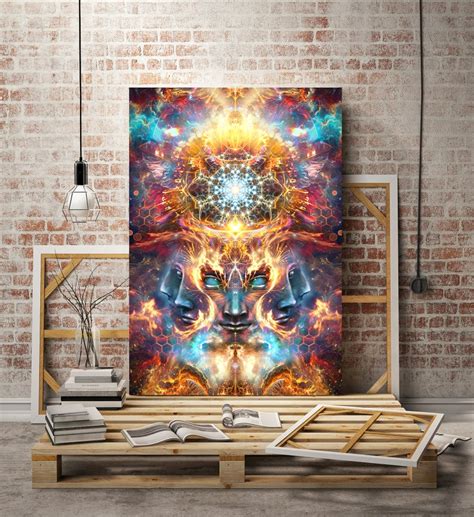 Psychedelic Dmt Canvas Many Faced God Visionary Art Etsy