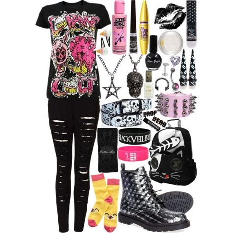 Pink And Yellow Scene Girl Outfits Punk Outfits Grunge Outfits 2000s Emo Outfits Emo Style